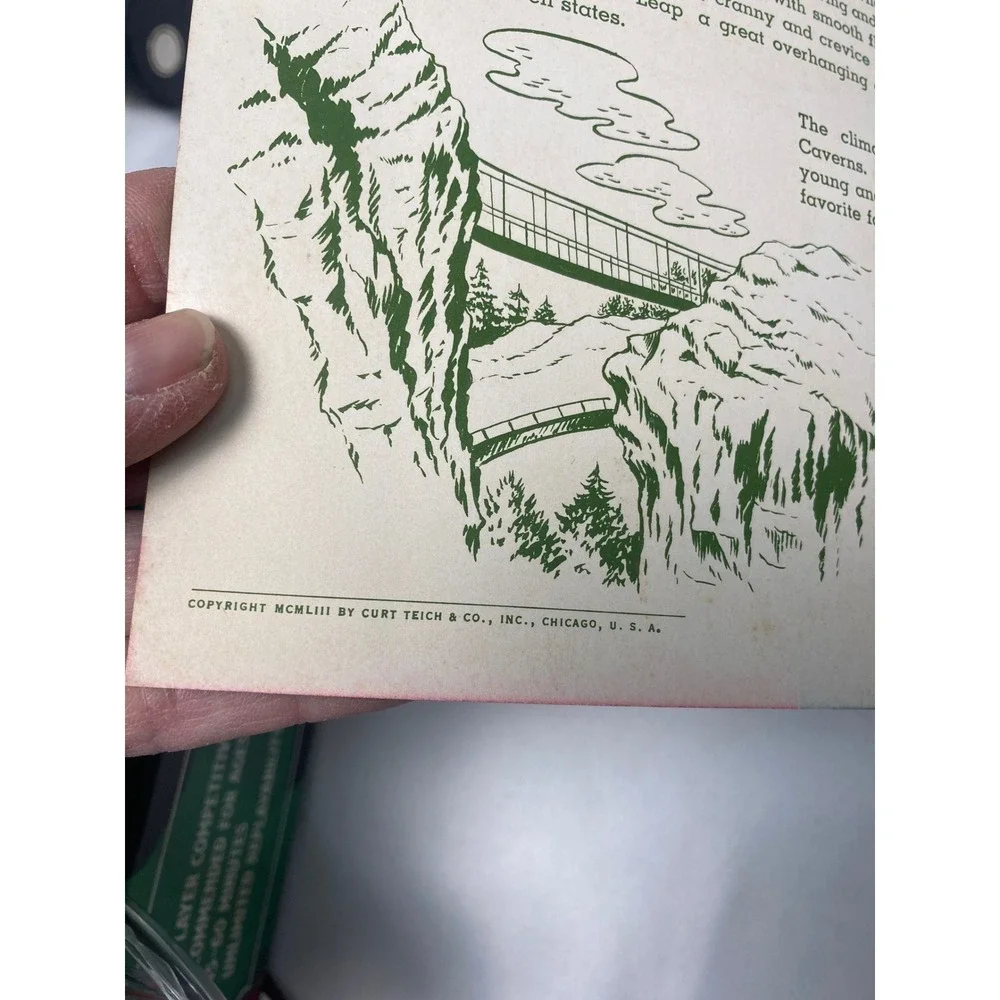 Vintage Rock City Gardens Souvenir Book Lookout Mountain‎ 1953 Curt Teich